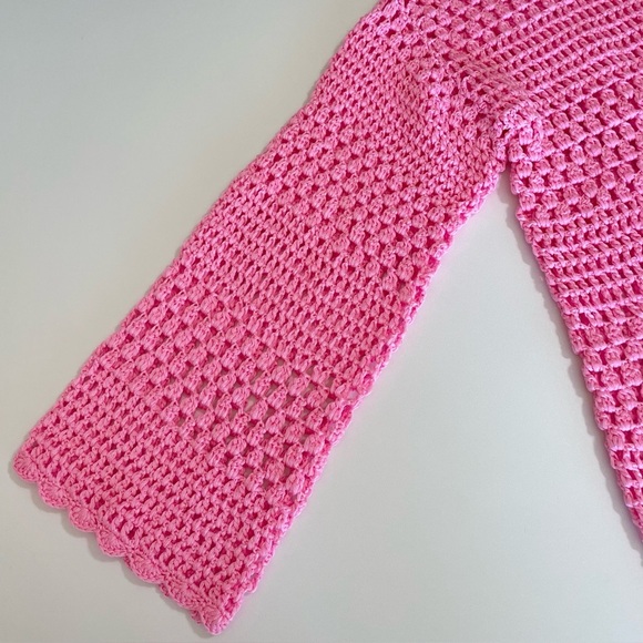 NWT Show Me Your Mumu Paula Pullover Crochet Knit Coverup Bubblegum Pink Small - Picture 11 of 15